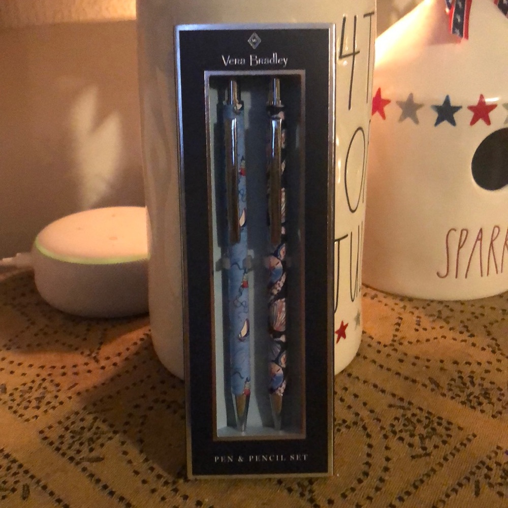 Vera Bradley Pen and Pencil Set Morning Shells